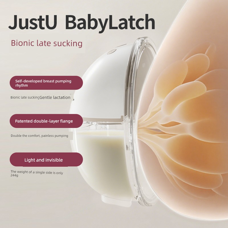 Justu Hands-Free Single and Double Electric Breast Pump, Silent Fully Automatic Milk Extractor, Wearable Portable Breast Pump — 3