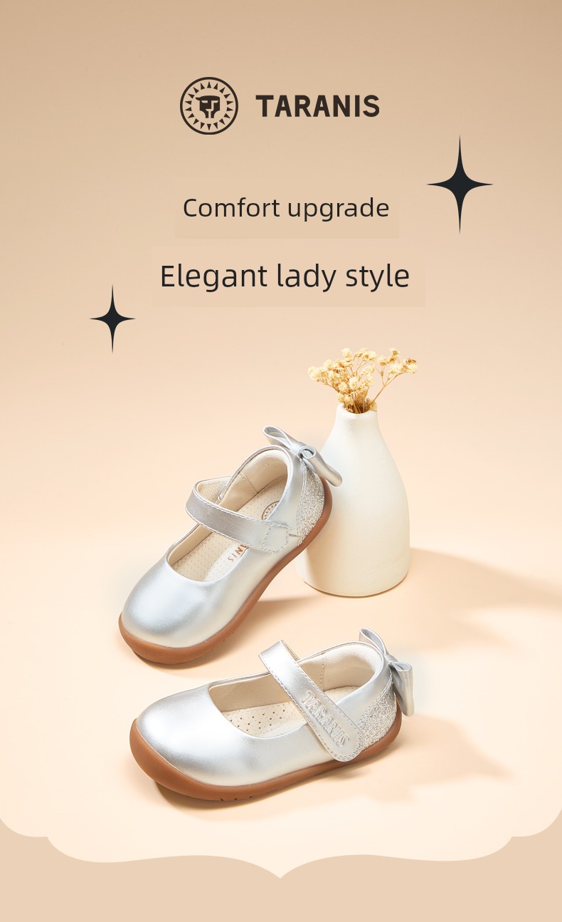 Tyrannis Autumn Children's Shoes Princess Baby Shoes Girls' Barefoot Shoes Baby Girl Pre-Walking Shoes Baby Leather Shoes — 1