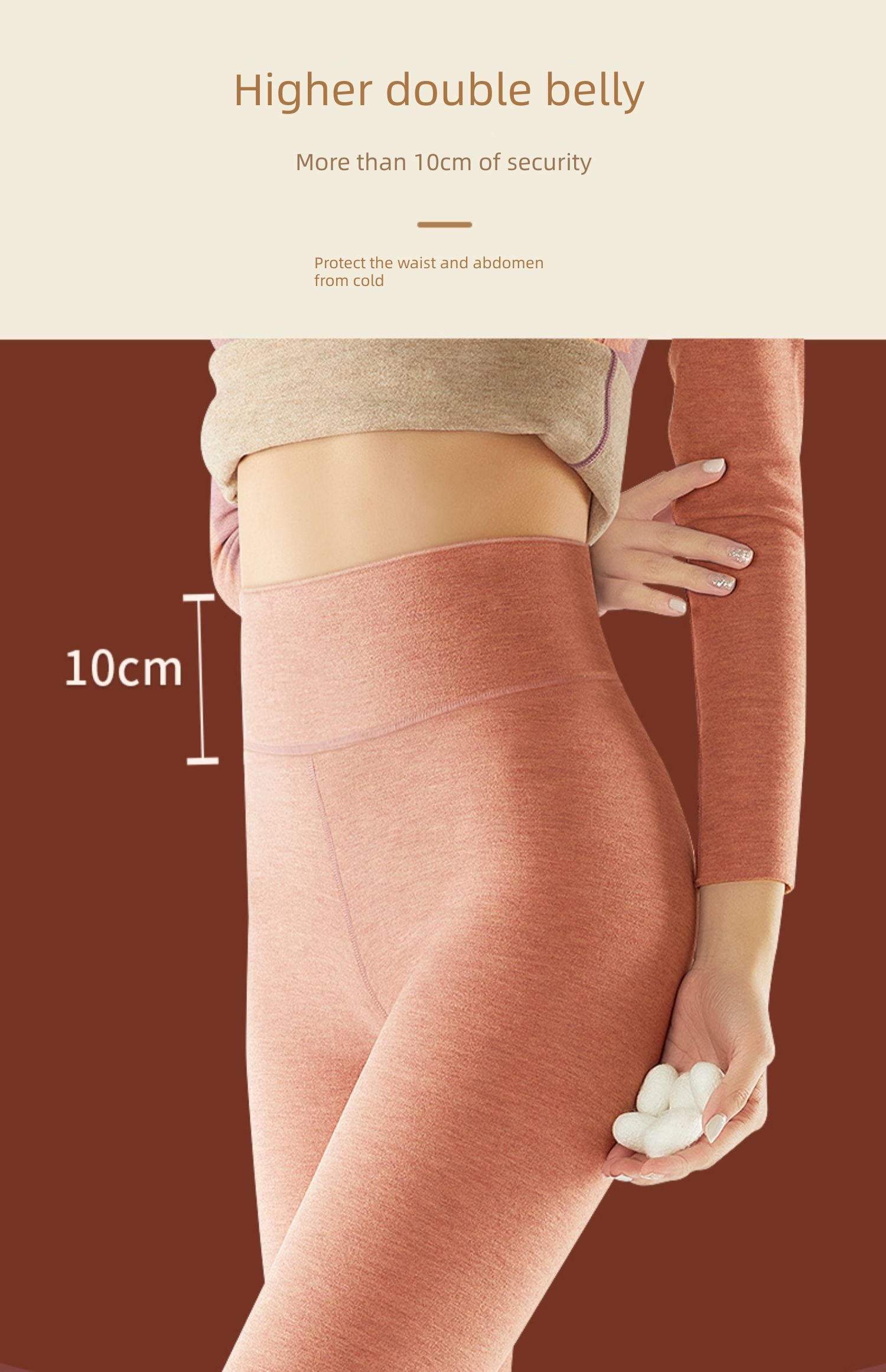 Meiya Ting High waist silk Derong Wool cashmere Warm pants ma'am Interpenetrating Plush thickening Lay a foundation Autumn trousers winter