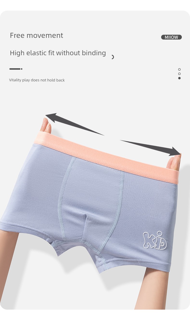 MiiOW Modal Boys' Underwear Medium and Large Size Kids Shorts Cotton Crotch Teenager Adolescence 13-Year-Old Boy Thin Boxer — 7