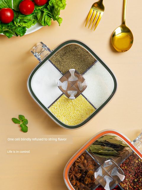 Seasoning box Household kitchen seasoning can combination set integrated multi-pack salt MSG pepper storage seasoning seasoning bottle
