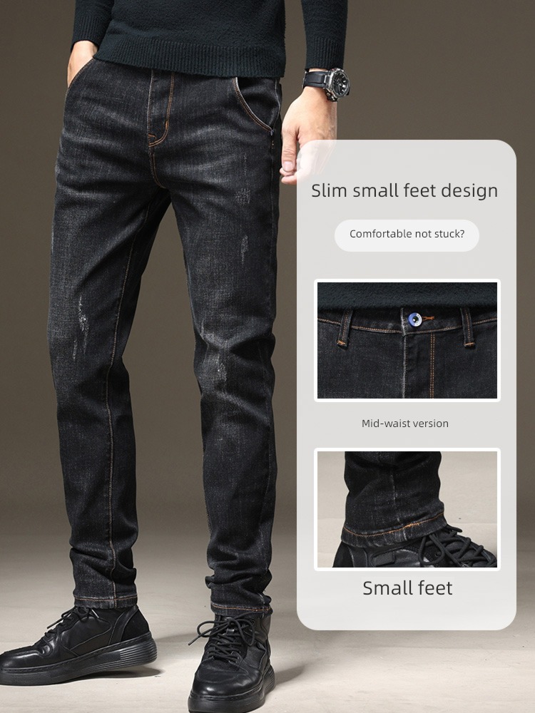 Romon Straight cylinder Self-cultivation autumn Korean version trend Jeans