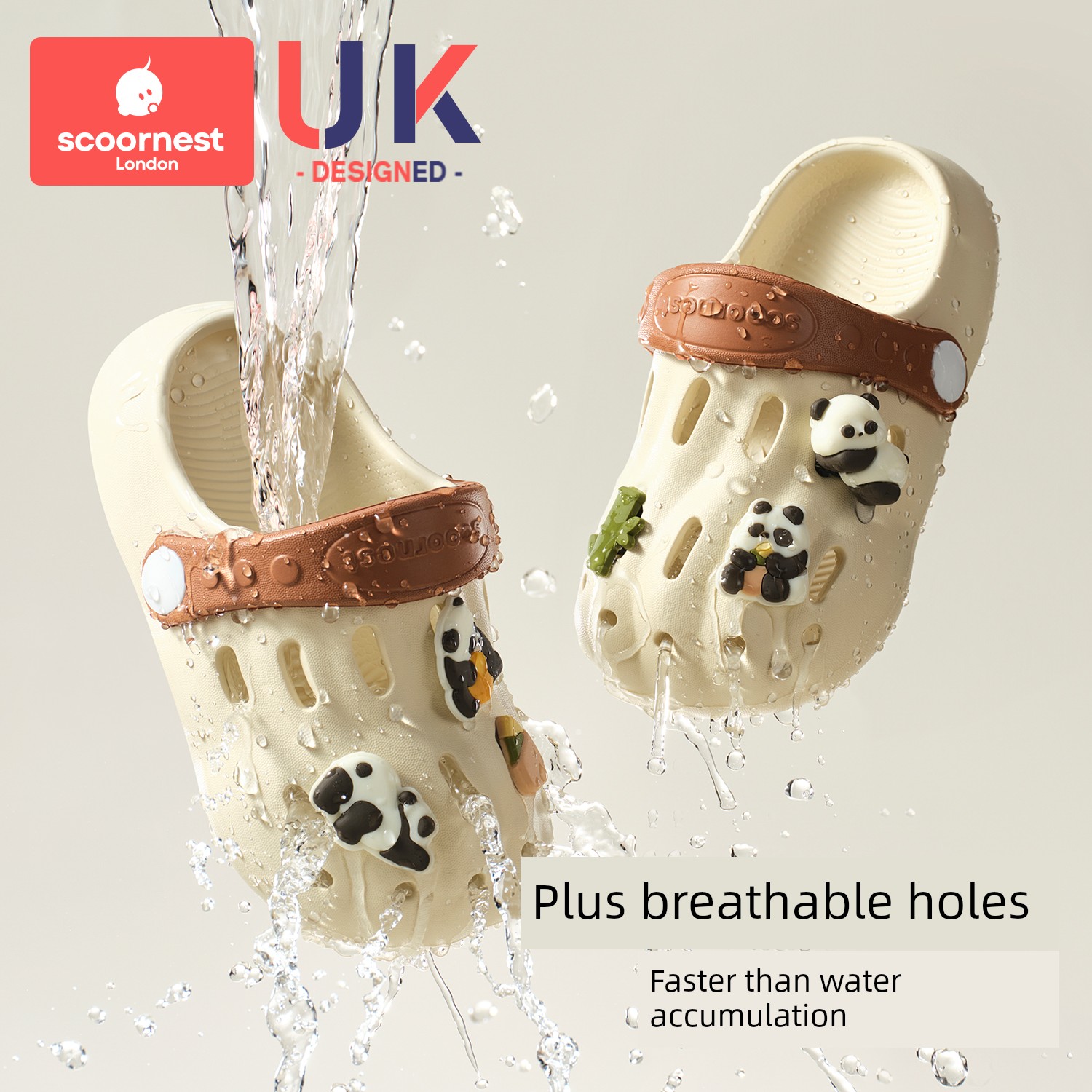 Kechao Children's Clogs for Boys and Girls, Summer Closed-Toe Sandals for Babies, Non-Slip Indoor Bath Slippers for Infants and Toddlers — 3