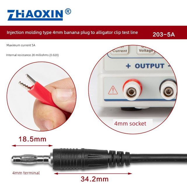 Power supply test cable Red and black clip wire 5a15a pure copper tin-plated copper output cable with crocodile clip banana plug