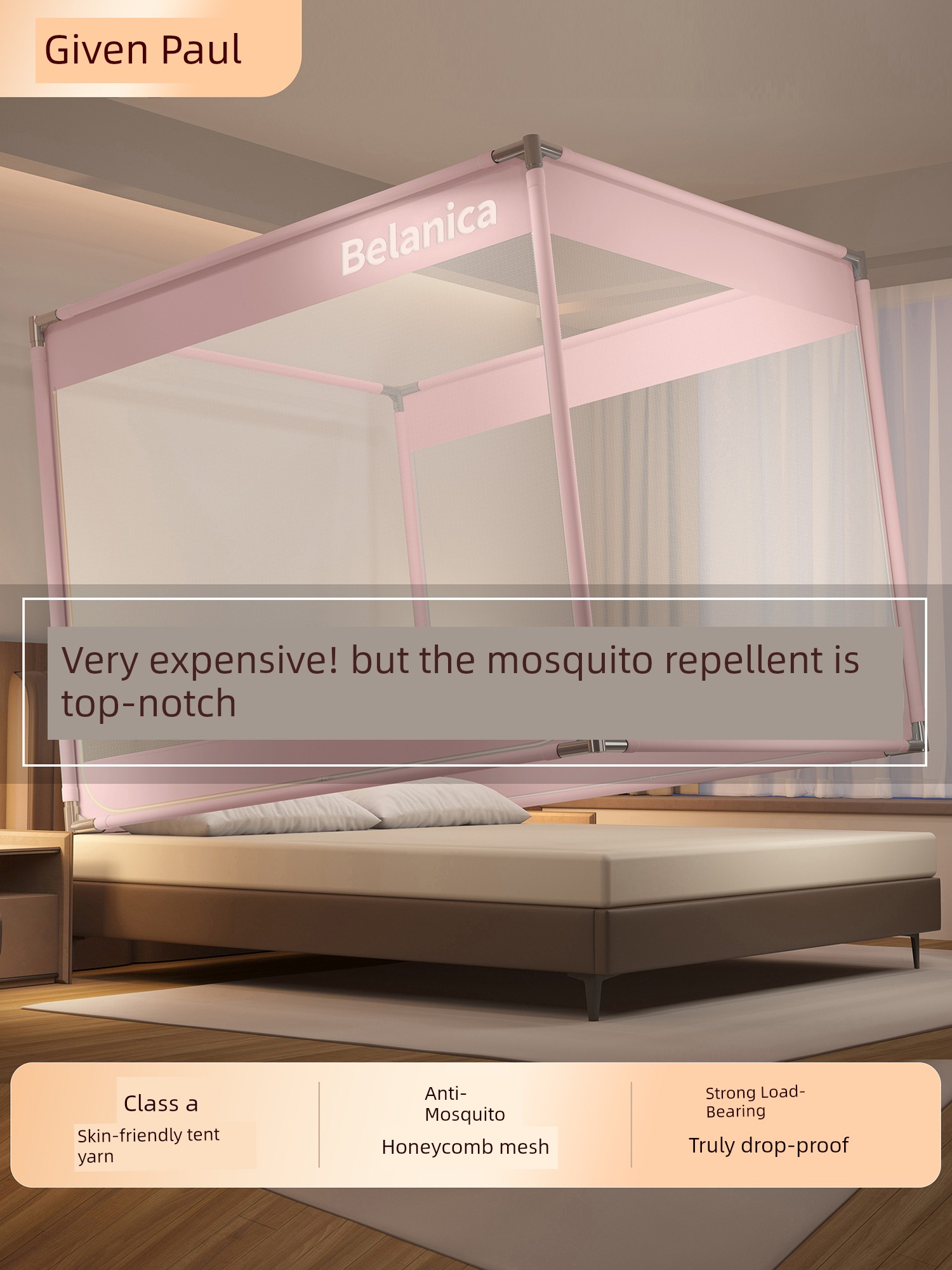 Anti-Fall Mosquito Net, Full-Cover Yurt-Style, No Splicing Required, Protective Fence with Full Bottom Enclosure for Home Bedroom, Prevents Children from Falling Out of Bed