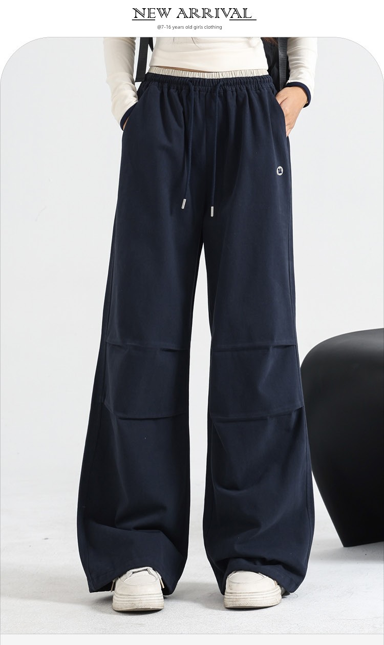 Girls' Cargo Pants Spring and Autumn 2026 New Straight-Leg Pants Youth Casual Pants Loose Fit Big Girl Sports Pants — 18