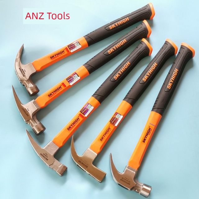 澳新羊角锤70周年新款锤子工具榔头木工支模直角麻面防滑带磁吸钉