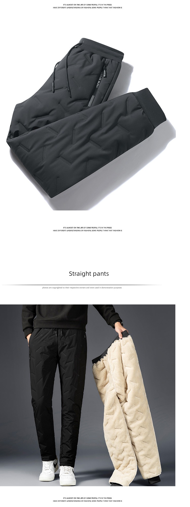 keep warm Plush thickening waterproof leisure time motion trousers