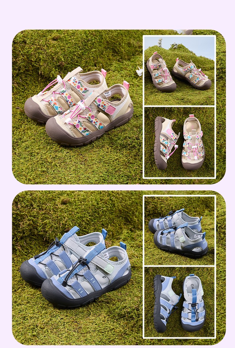 Mqd Boys' Lightweight Sports Sandals 2026 Summer Style Hollow Breathable Non-Slip Outdoor Closed-Toe Beach Shoes — 18