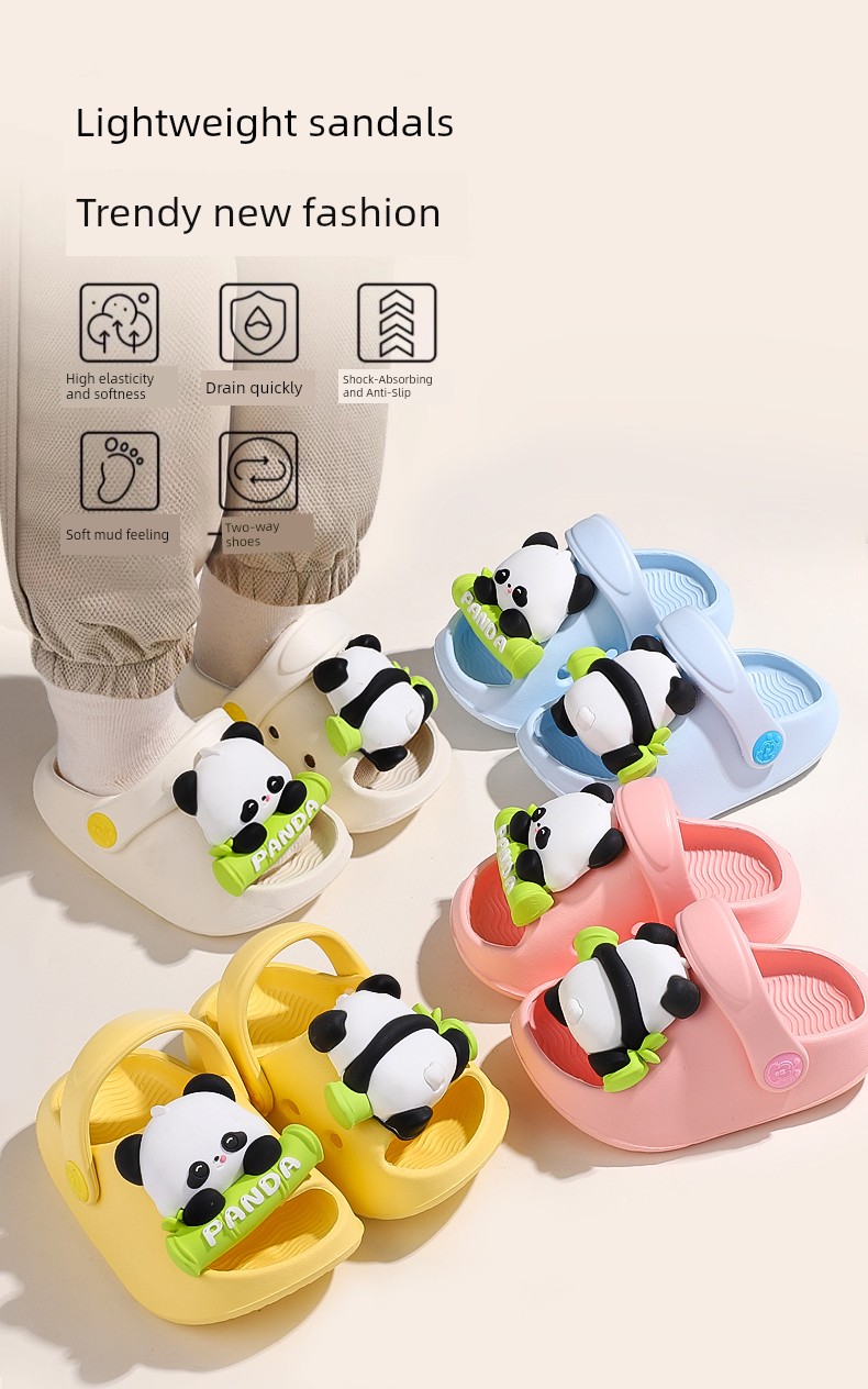 Little Panda Baby Slippers for Children, Boys and Girls, One and a Half Years Old, Summer, 1 to 3 Years Old, Toddlers, 2-Year-Olds, Indoor Non-Slip Slippers — 1