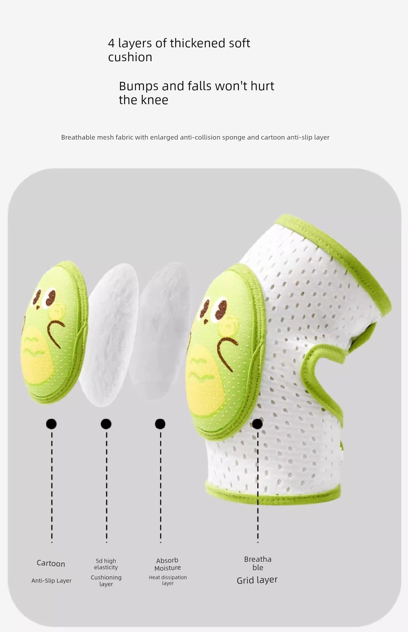 Baby Knee Pads for Crawling, Baby Knee Protectors, Children's Crawling Anti-Fall Elbow Pads, Summer Thin Breathable Style — 3