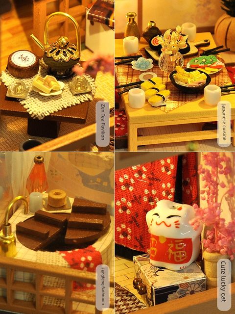 diy小屋别墅日式手工拼装房子积木微缩场景模型立体拼图玩具礼物