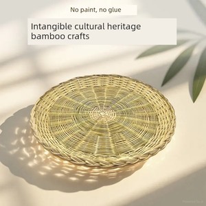 Intangible Cultural Heritage Handmade Bamboo Steaming Rack Without Paint or Glue, Bamboo Tray, Small Bamboo Plate for Co
