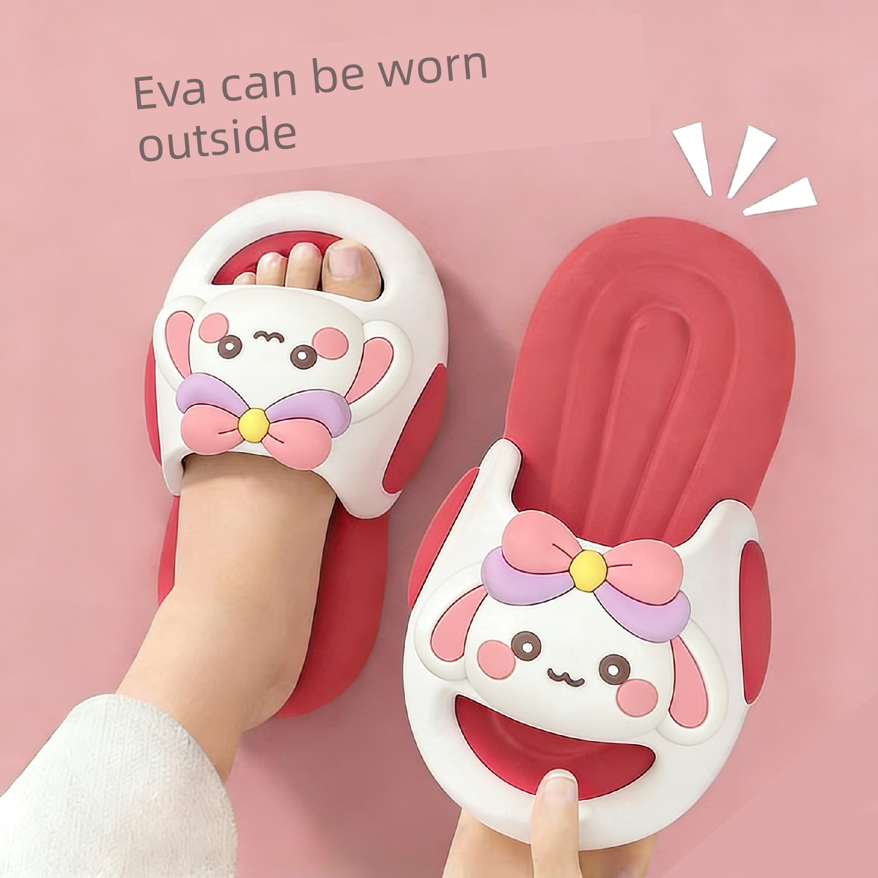 New Style Girls' Rabbit Slippers, Soft-Soled, Non-Slip, Suitable for Home and Outdoor Wear, Cute Summer Princess Slide Sandals — 1