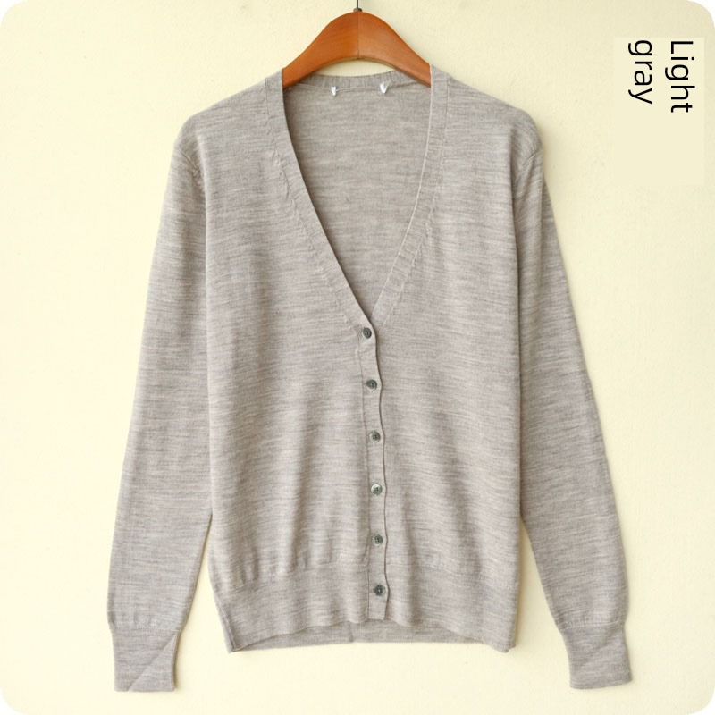 External order Tail goods Women V-neck wool Cardigan Spring