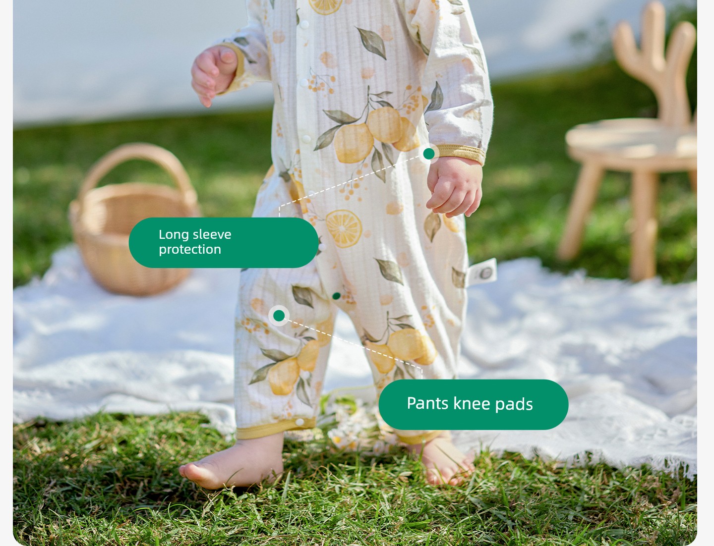 Ouyun [Jelly Cool] Baby Clothes Summer Thin Cotton Romper Long Sleeve Pajamas Air Conditioning Suit — 34