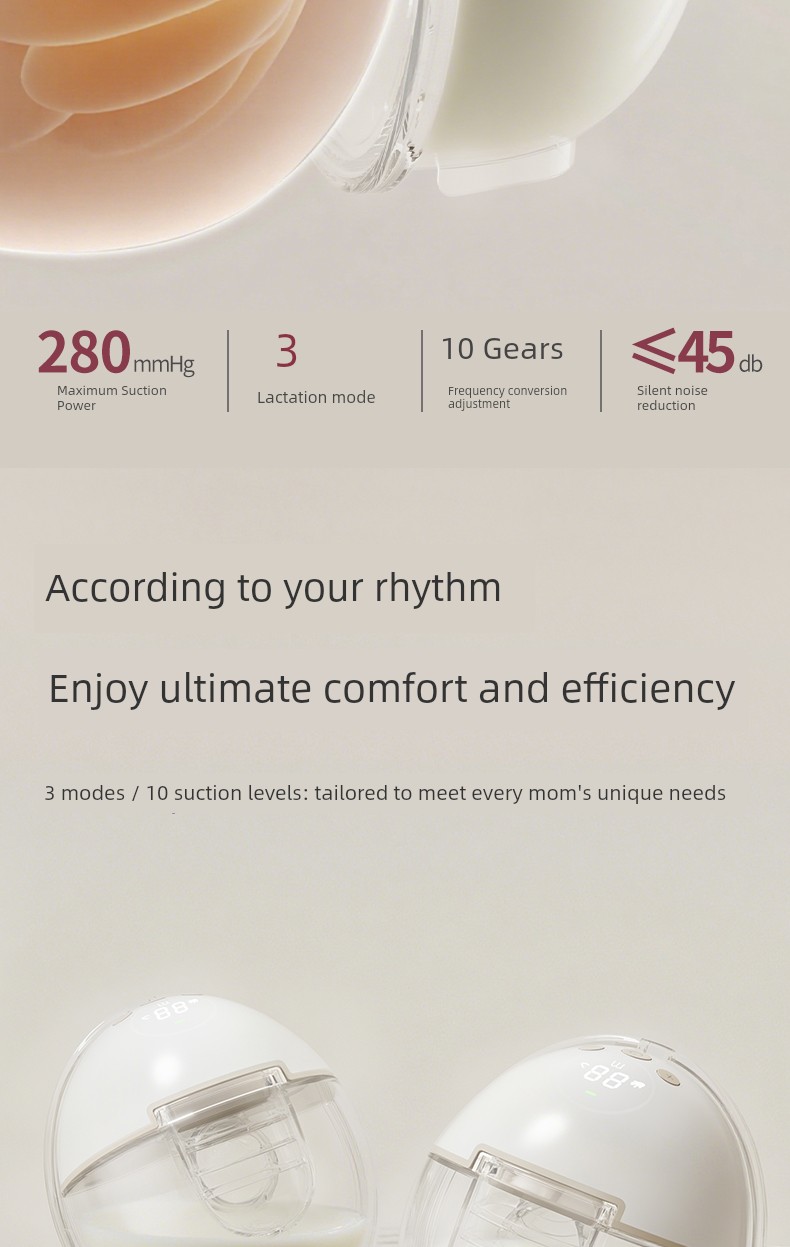 Justu Hands-Free Single and Double Electric Breast Pump, Silent Fully Automatic Milk Extractor, Wearable Portable Breast Pump — 6