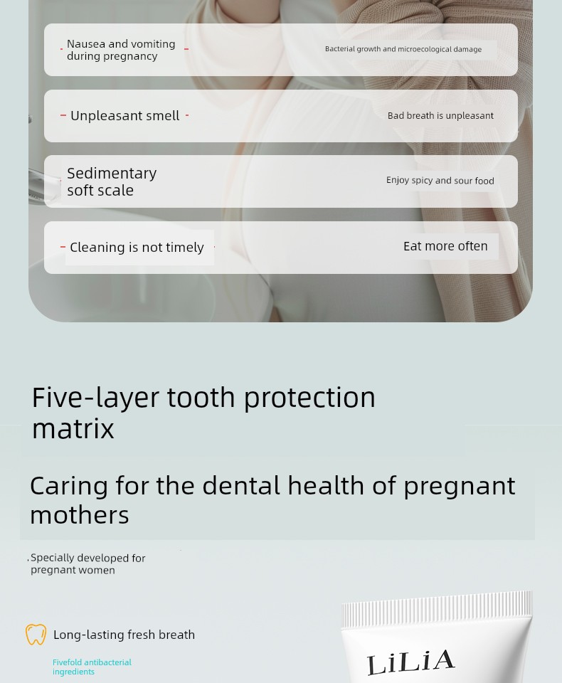 Folic Acid Toothpaste for Pregnant Women to Relieve Morning Sickness, Can Be Used during Pregnancy and Postpartum, Freshens Breath, Removes Yellow Stains, — 8