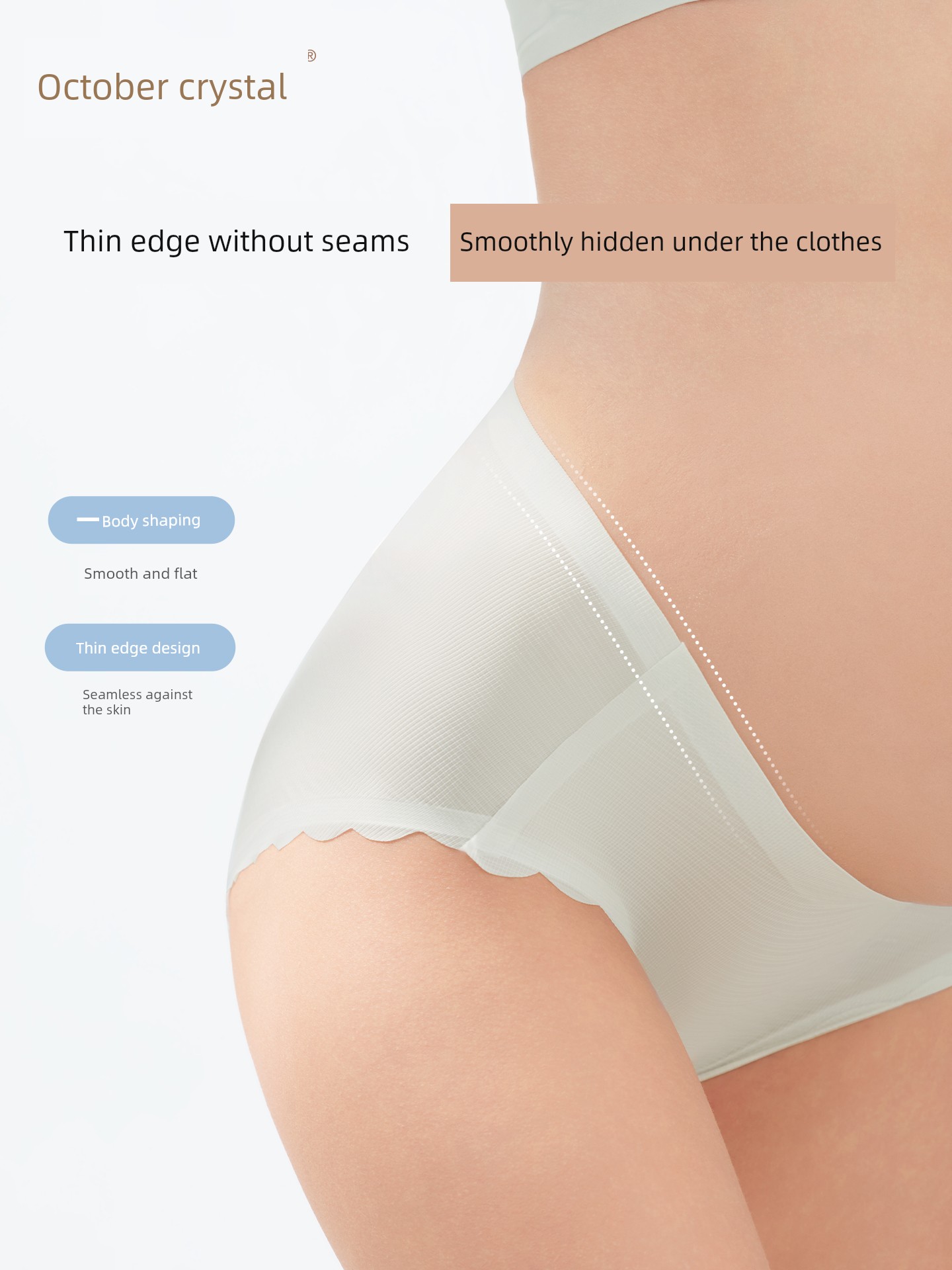 October Crystal Maternity Underwear Invisible Low-Waist Antibacterial Postpartum Lightweight Breathable Ice Silk Pants for Early, Mid, and Late Pregnancy — 4