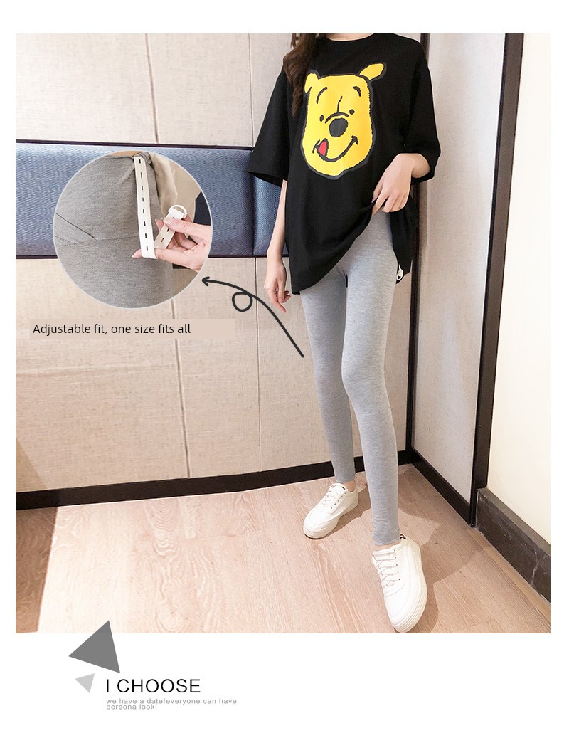 Maternity Pants for Summer, Modal Thin Style, Large Size, Non-Tightening, Belly-Supporting Long Pants, Suitable for Wearing Outside, Maternity Leggings — 15