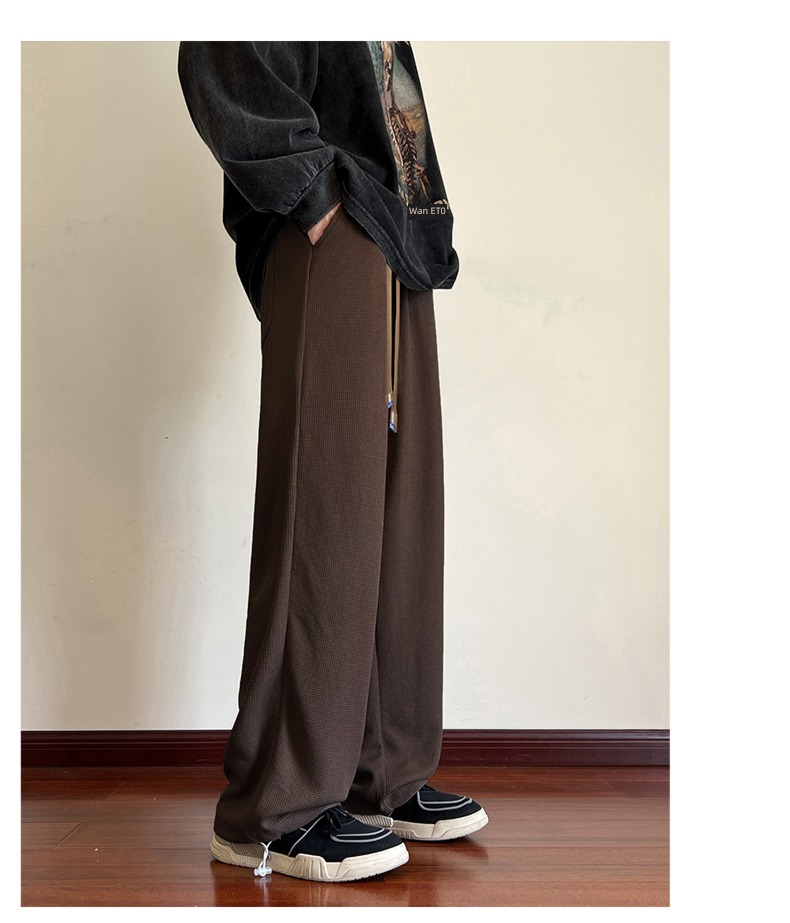 NGGGN Straight cylinder easy Sagging sensation Plush leisure time trousers