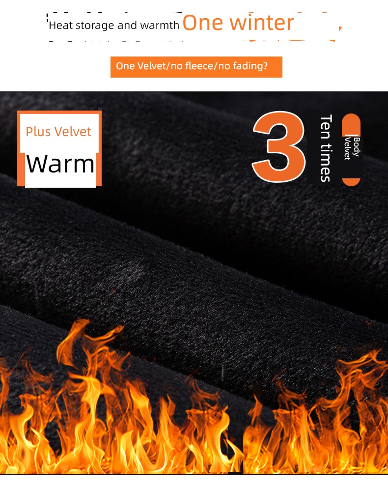 NGGGN Straight cylinder easy Sagging sensation Plush leisure time trousers