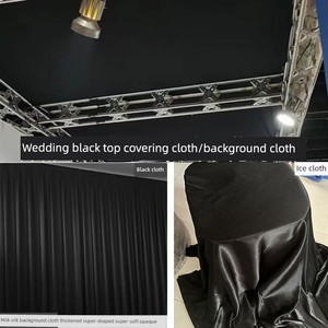 Wedding Elastic Fabric Ceiling Black Seal Top Fabric Cover Shading Cloth Wedding Stage Background Black Curtain Cover To