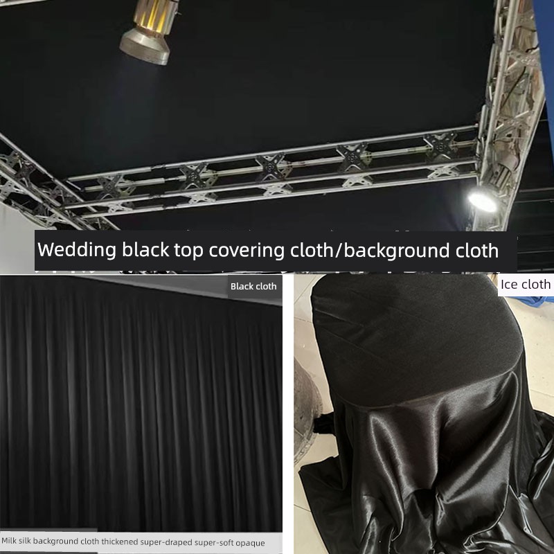 Wedding Elastic Fabric Ceiling Black Seal Top Fabric Cover Shading Cloth Wedding Stage Background Black Curtain Cover Top Fabric Cover Gold Velvet