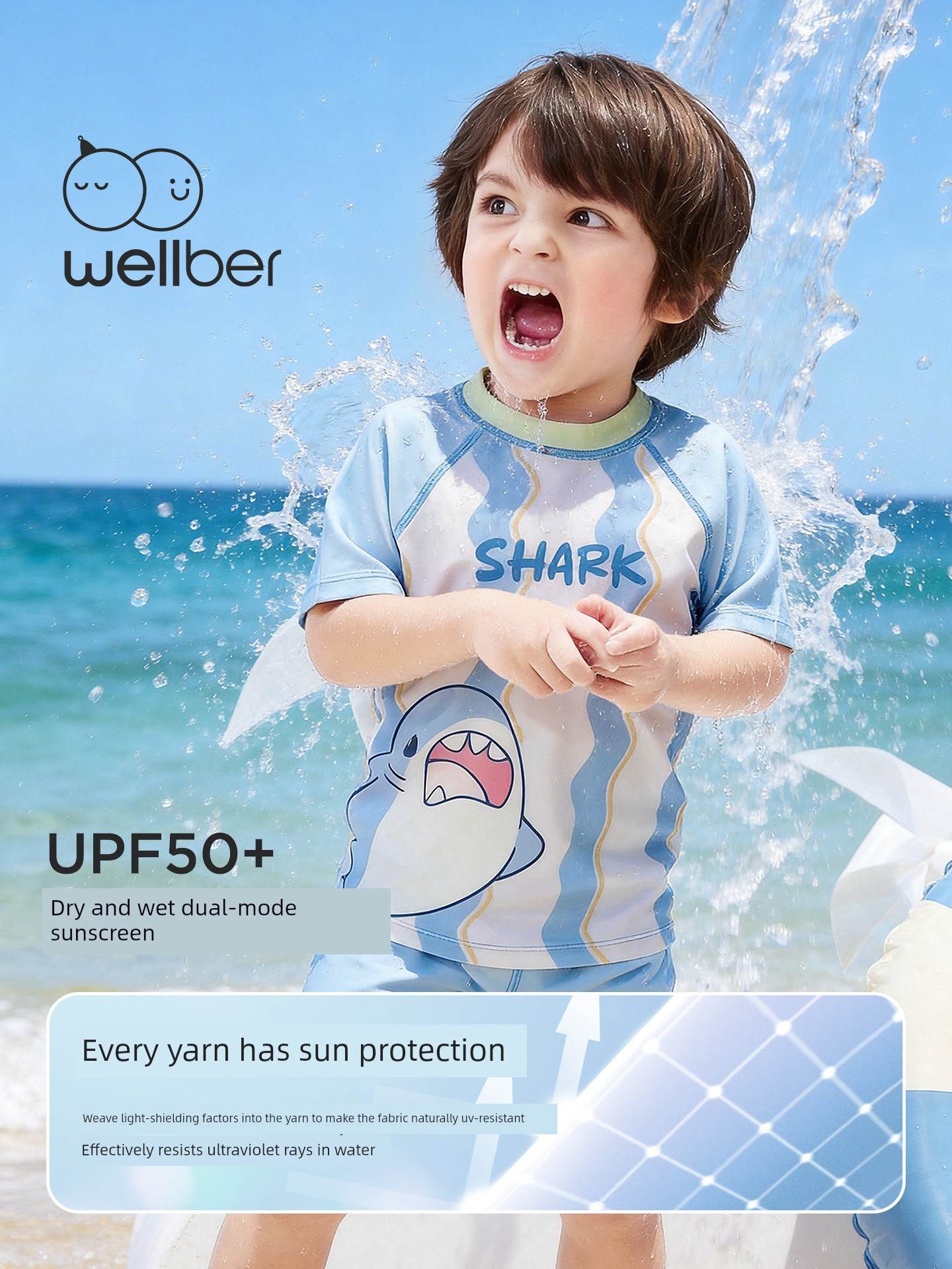 Wilberu Girls' Swimwear Two-Piece Children's Girls' and Boys' Summer Sun Protection Class a One-Piece Swimsuit for 3-Year-Olds — 3