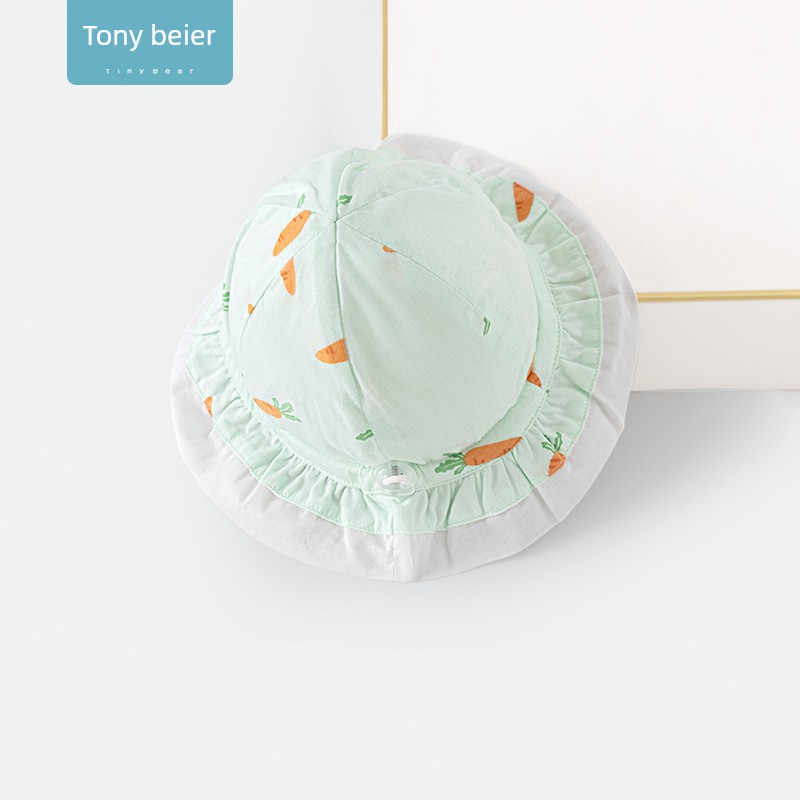 Tony Bear Baby Hat Summer Thin Style Pure Cotton Sun Protection Adjustable 0-3-6 Months Spring and Autumn Baby Sun Hat — 7