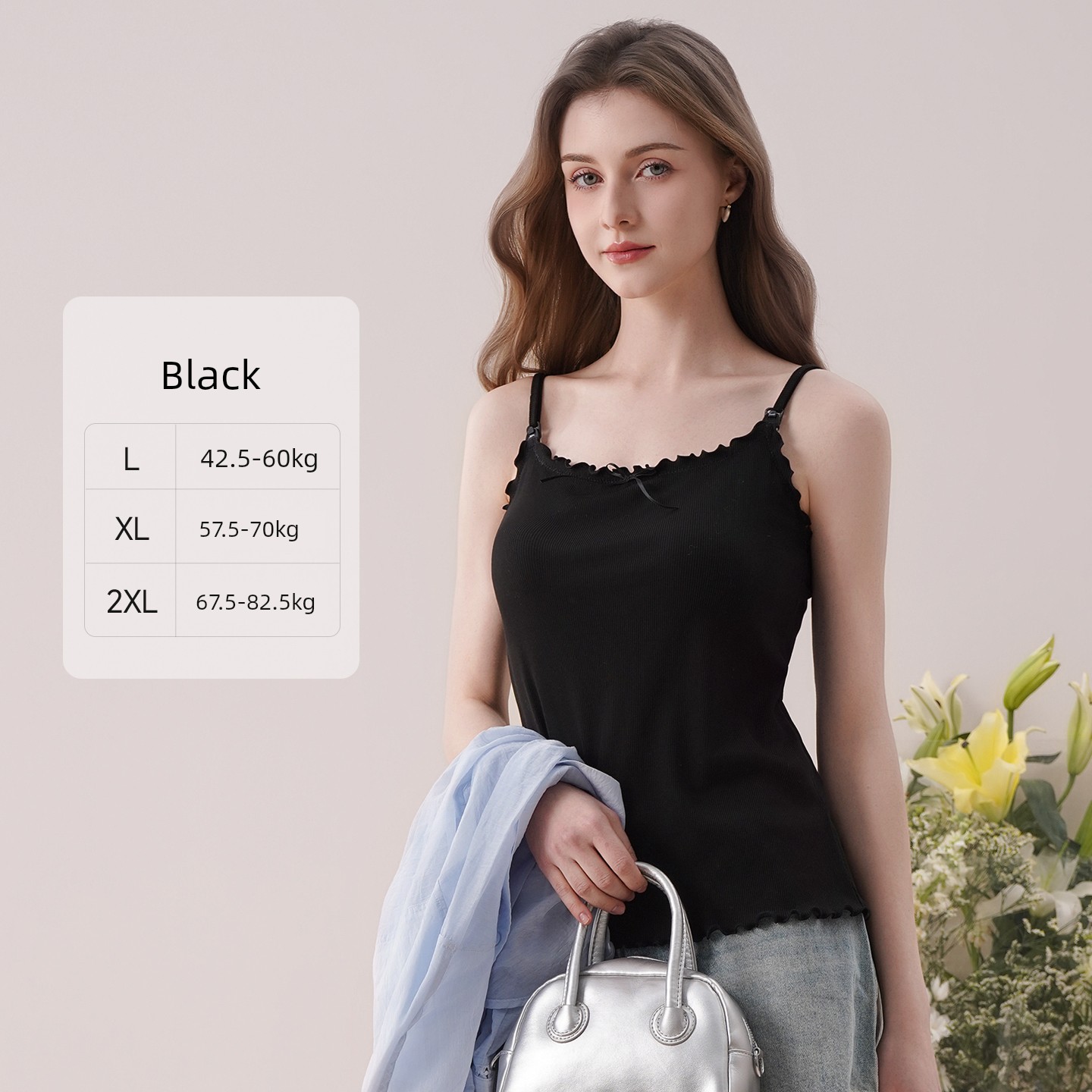 Adjustable Nursing Camisole with Breast Pads, Postpartum Breastfeeding Maternity Wear, Stylish Mom Outerwear, Anti-Sagging Base Layer — 6