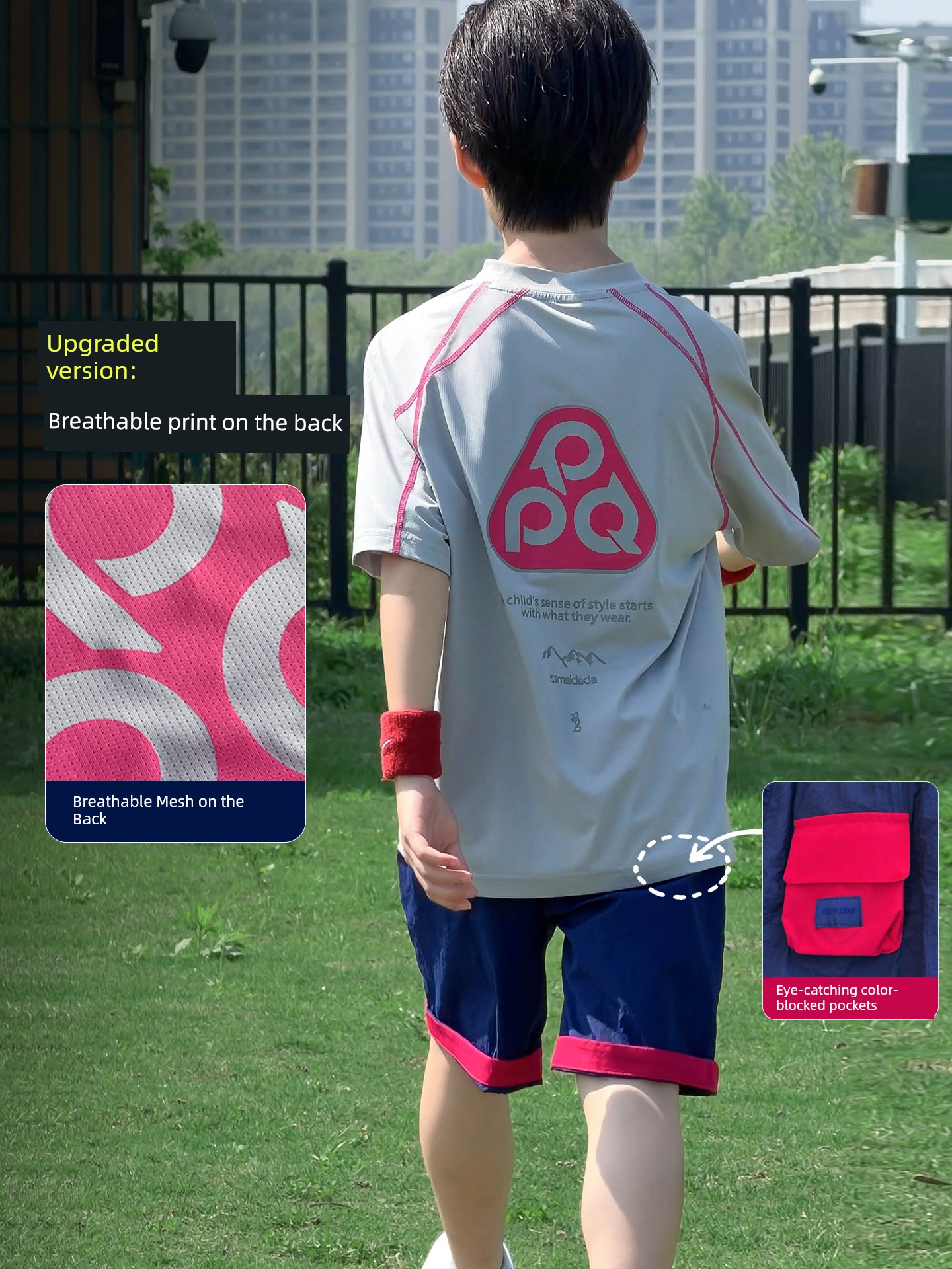 Cooling Quick-Dry Children's Short-Sleeve T-Shirt Boys' Summer 2026 New Trendy Brand Big Kids Summer Sports Outfit — 4