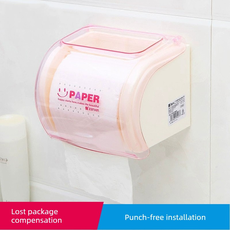 歐式風創意浴室防水紙巾盒 免打孔方便安裝