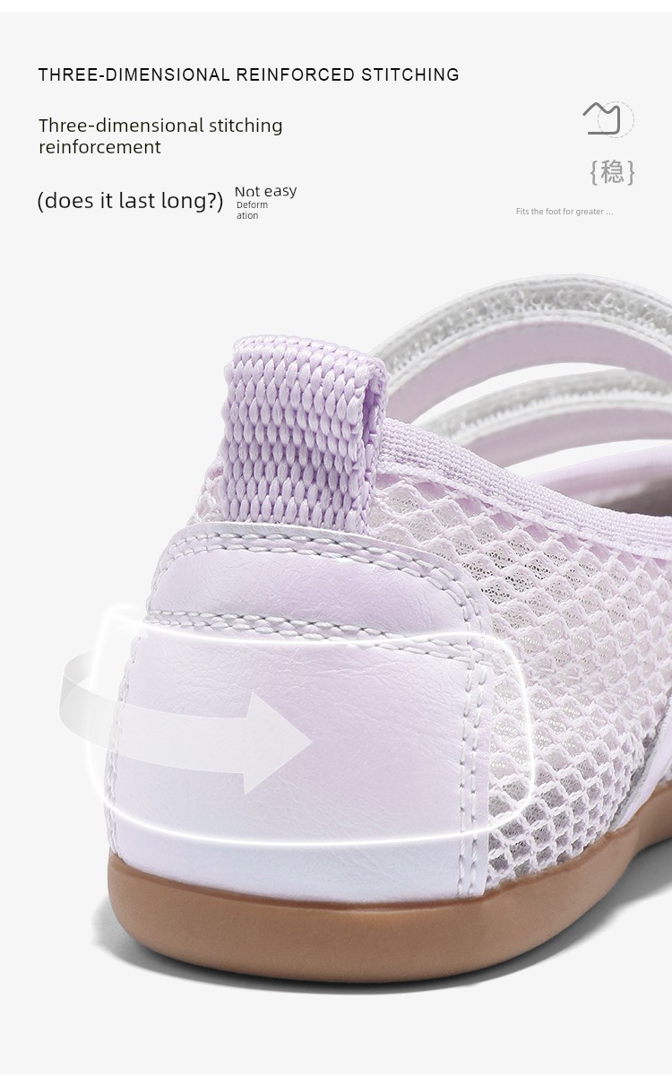 Saturday Kids' Shoes Children's Mary Jane Girls' Breathable Mesh Sandals Summer Velcro Ballet Style Casual Shoes — 8