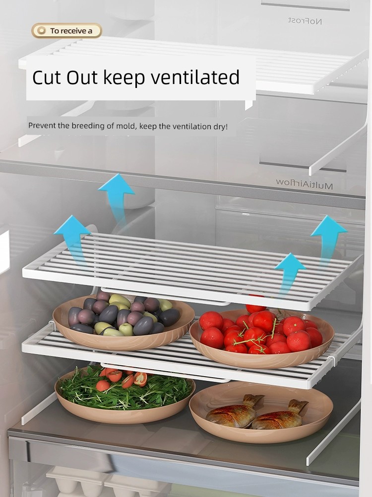 廚房冰箱架層置物架分層籃隔斷櫃架子內架 (6折)