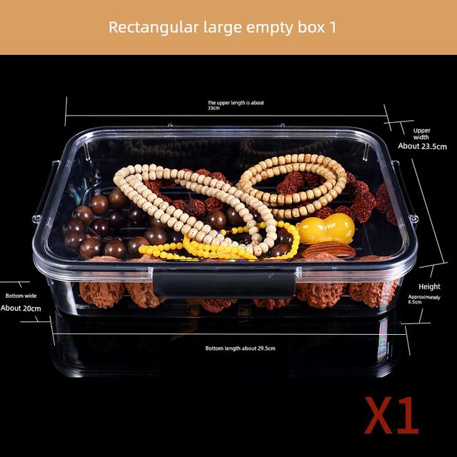Special storage box for cultural and entertainment bracelets walnut agarwood red sandalwood Buddha beads storage transparent pedicure box moisture-proof sealing jar