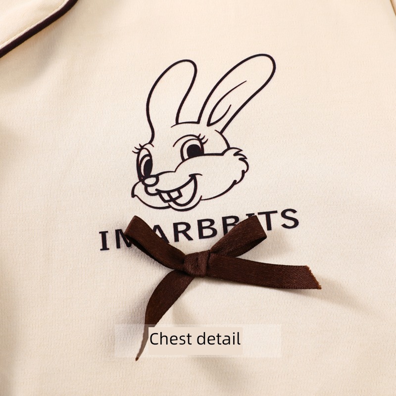 female Spring and Autumn student Cardigan style Cotton suit pajamas