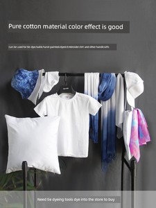 Tie-Dyed Pure Cotton White Fabric T-shirt Batik Pillow Plant Dyed Square Scarf DIY Handkerchief Scarf Canvas Bag Hat