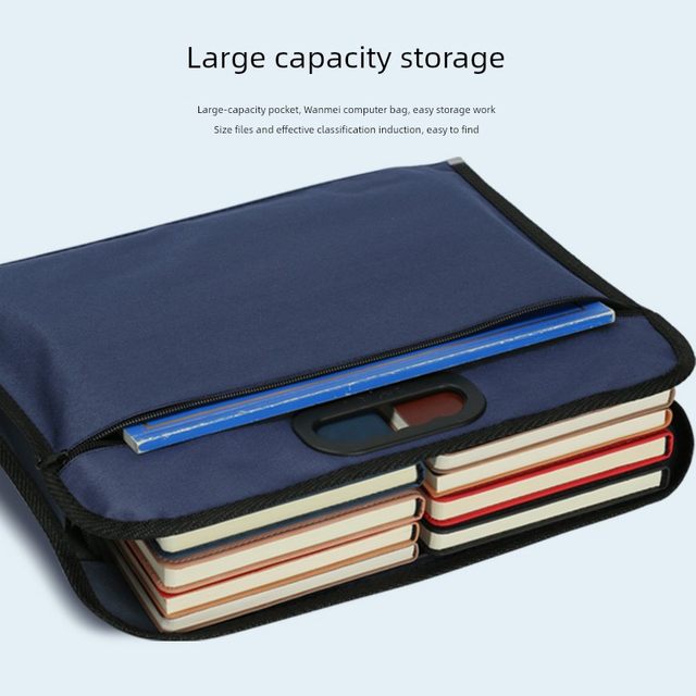 A4 file bag canvas multi-layer briefcase men and women office file bag Oxford cloth gift handheld storage information bag