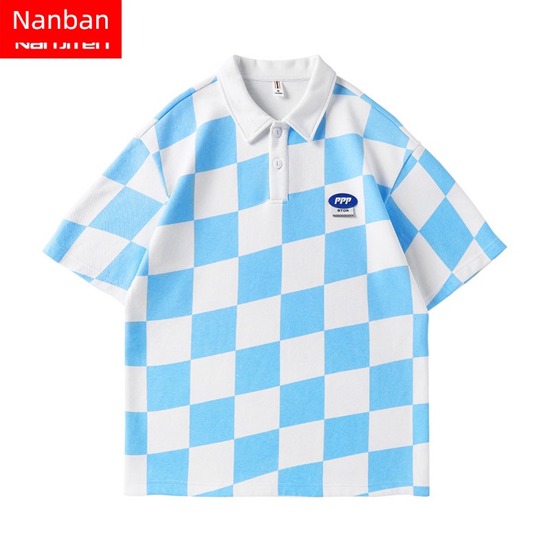 NGGGN Short sleeve summer lattice teenagers Polo shirt