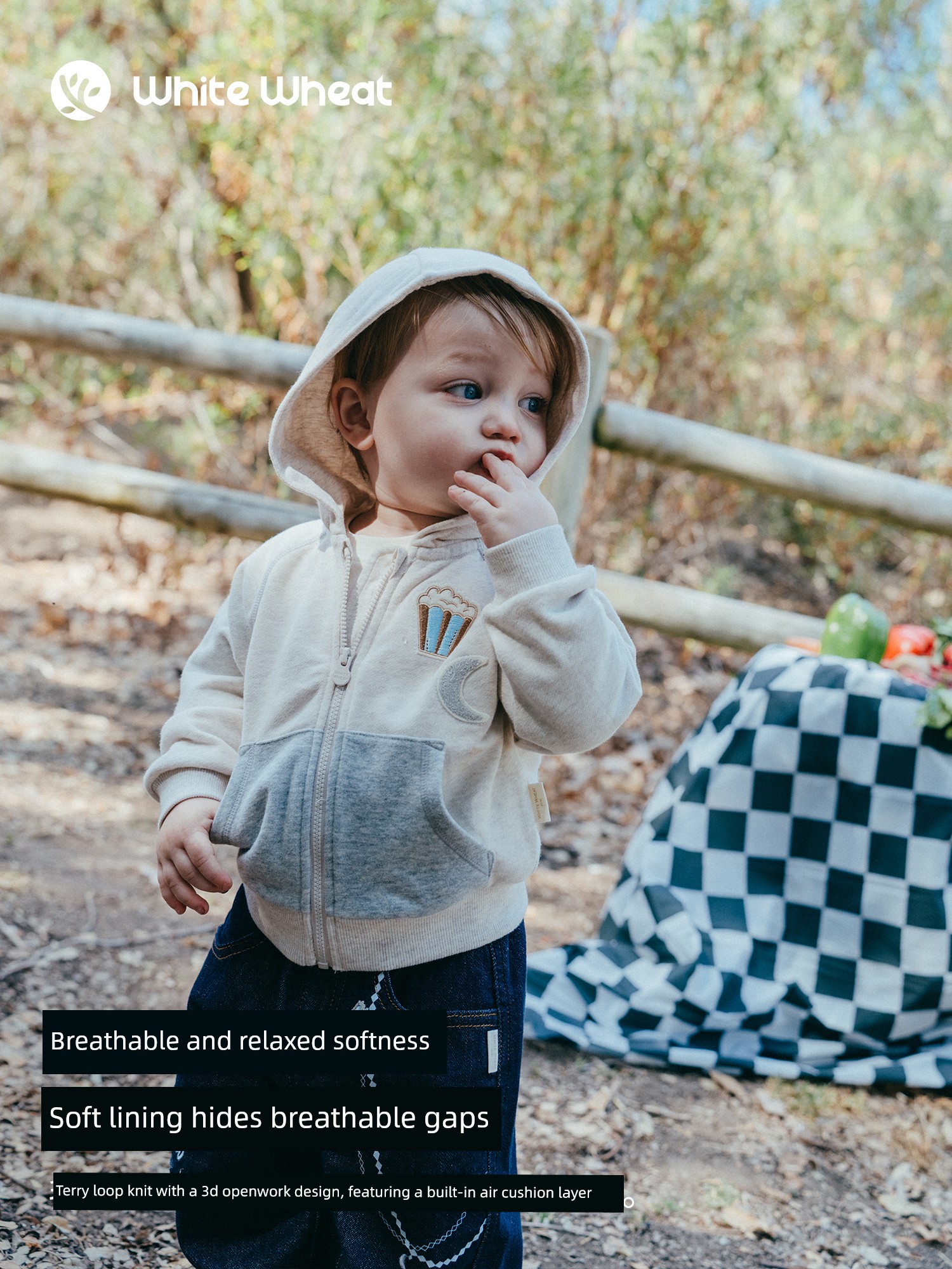 Whitewheat【Cloud Cotton】Children's 26 Autumn New Style Boys' Long Sleeve Sweatshirt Girls' Hooded Jacket