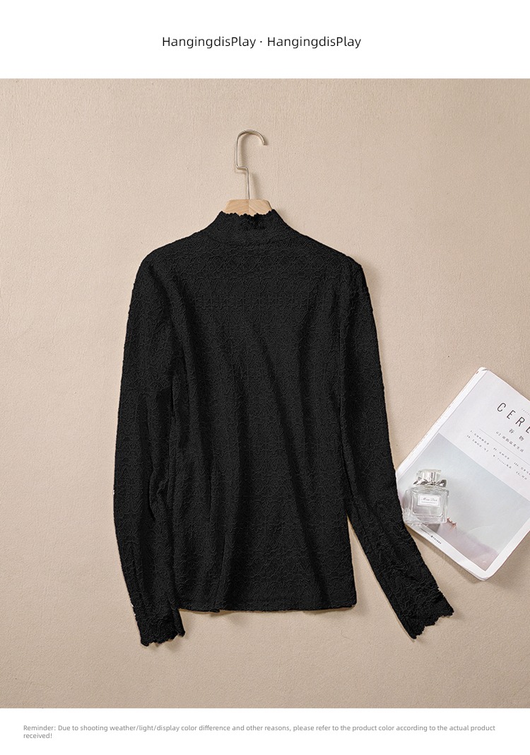 Cypress house fashion grace Half high collar Straight cylinder Lace