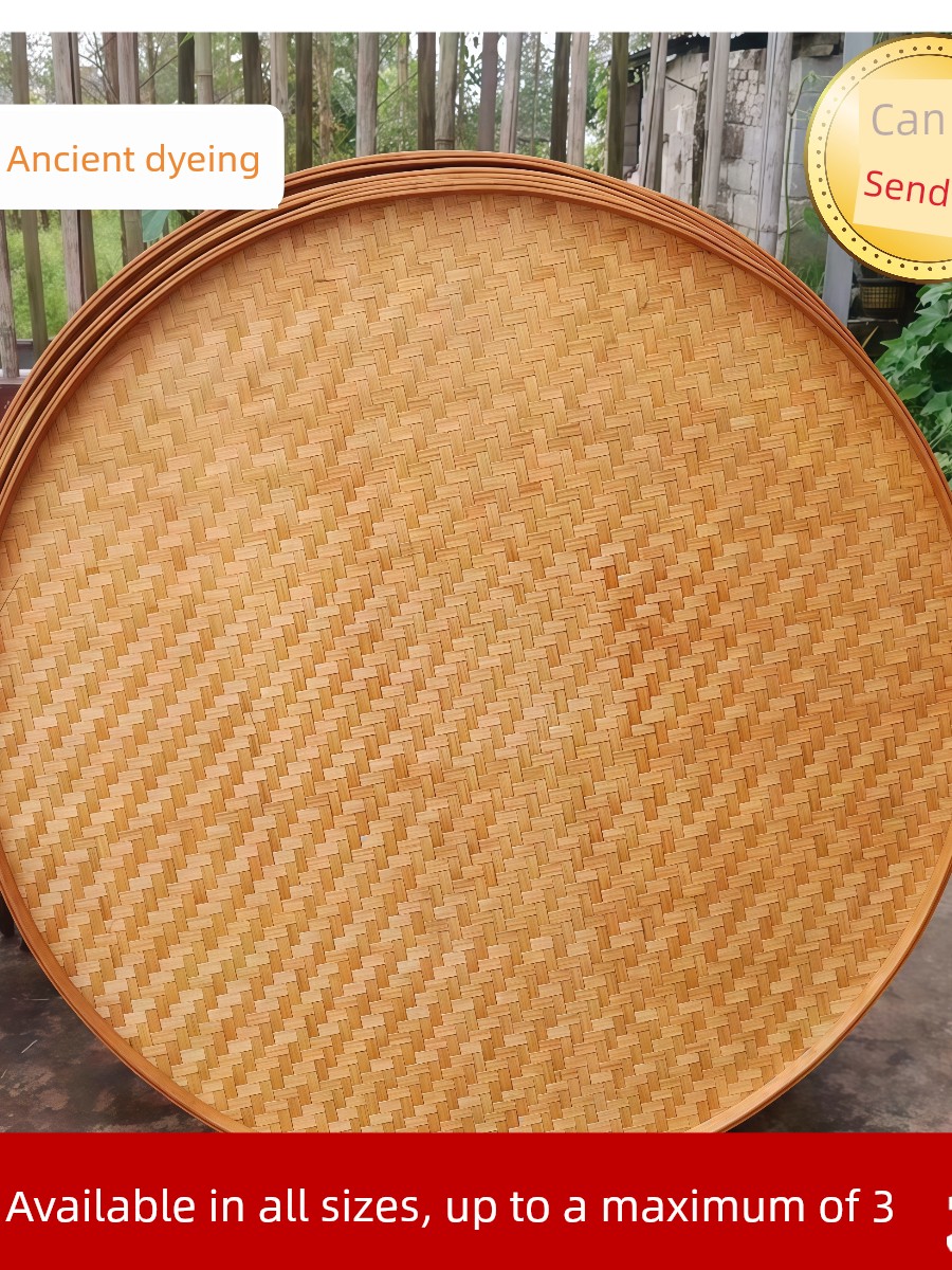 Bamboo Woven Bamboo Dustpan, Vintage Nostalgic Color, Advertising Decoration, Ceiling Decoration, Harvest Festival Bamboo Sieve, Bamboo Plaque, Tray, Bamboo Painting