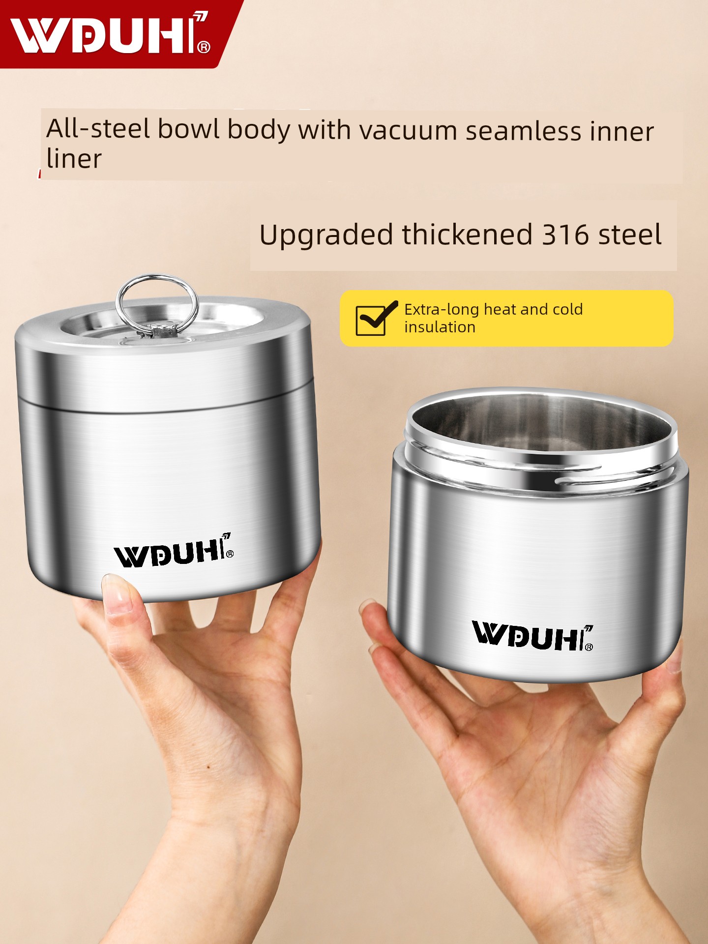 Insulated Lunch Box 2026 New Model Vacuum Stainless Steel Insulated Lunch Box for Office Workers Portable Multi-Layer Large Capacity Lunch Box