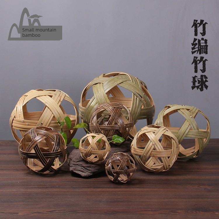 Bamboo Woven Bamboo Ball Small Cuju Toy Hollow Bamboo Ball Toy Creative Decorative Ornament Photography Prop Bamboo Crafts