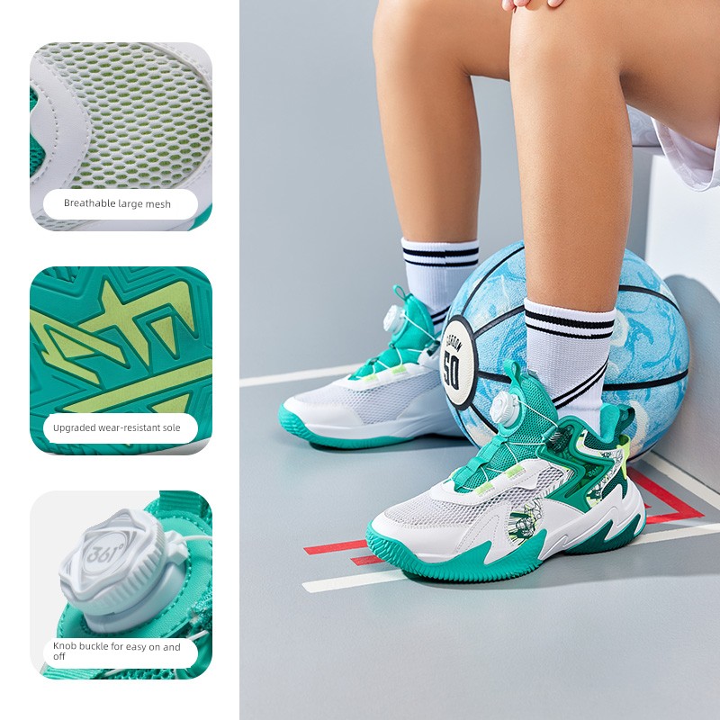 Brave Warrior | 361 Degrees Kidsren's Shoes, Kidsren's Basketball Shoes, Boys' Sports Shoes, Youth Autum New Leather Boys' Shoes — 5