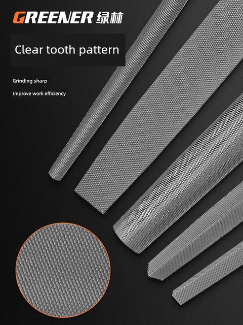 Green forest file grinding tool knives woodworking metal triangle file semicircular high hardness steel file handmade rubbing set
