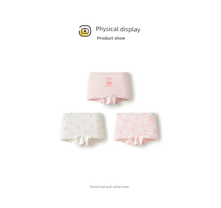 Balabala Children's Underwear, All-Cotton, Class A, Girls' Boxer Shorts, Toddler and Big Kids' Four-Corner Briefs, Baby-Friendly, Non-Binding — 35
