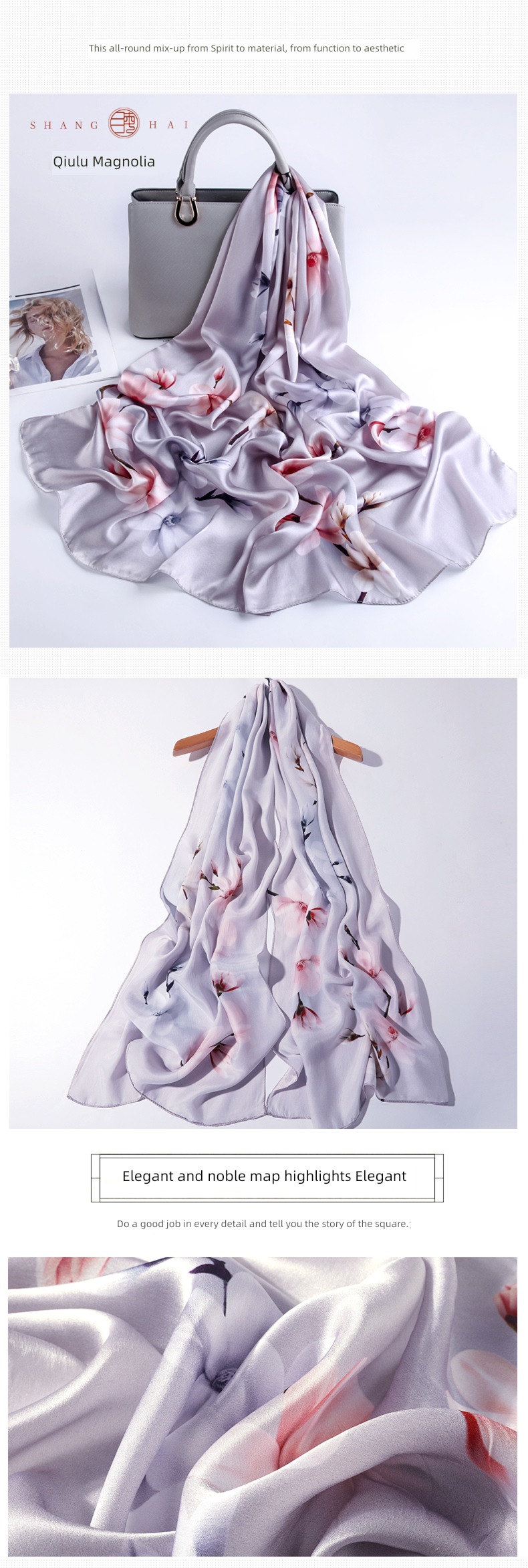 Shanghai Story female Gift box To Mom high-grade Silk scarf