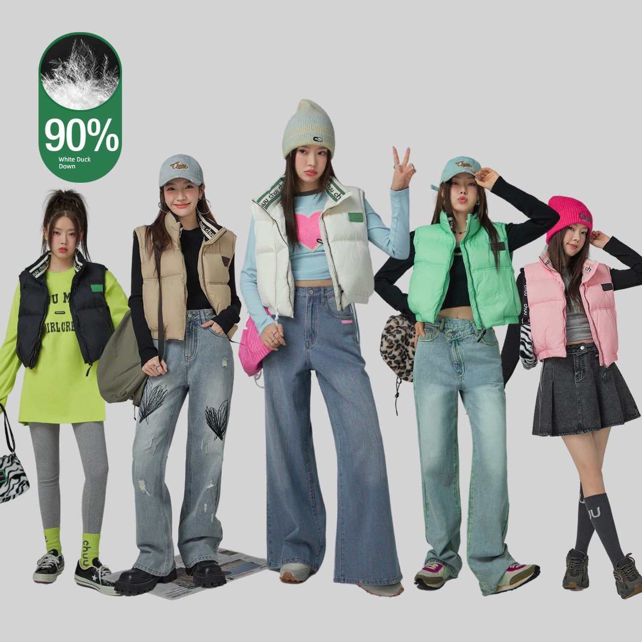 CHUU Vest Foreign style Age reduction have cash less than that is registered in the accounts Sleeveless Down Jackets